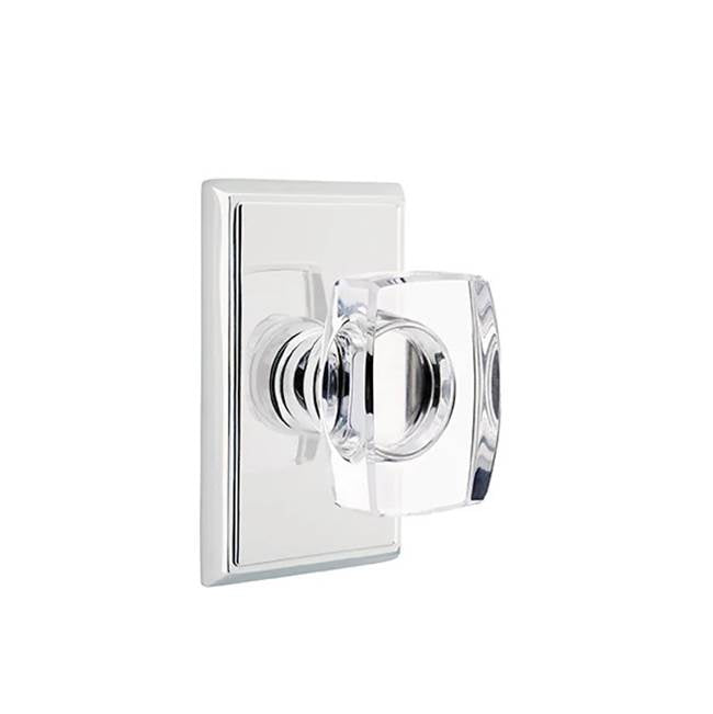 Emtek Dummy, Rectangular Rosette, Windsor Crystal Knob, US26 SKU: 8521WSUS26
