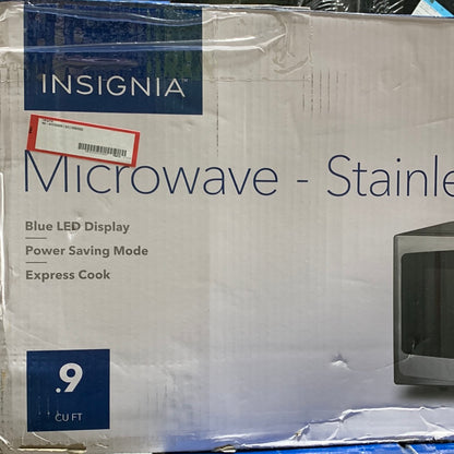 See desc Insignia 0.9 Cu. Ft. Compact Microwave - Stainless Steel