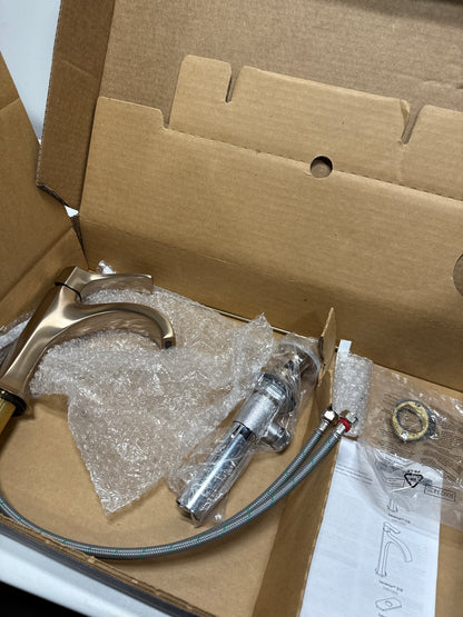 hansgrohe Locarno -Handle -Hole 8-inch Tall Bathroom Sink Faucet in Brushed Bronze, 04810140