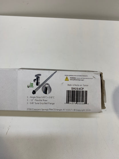 Signature Hardware 948025 Corrugated Toilet Supply Kit with 5/8" OD X 3/8" OD Angle Stop Chrome