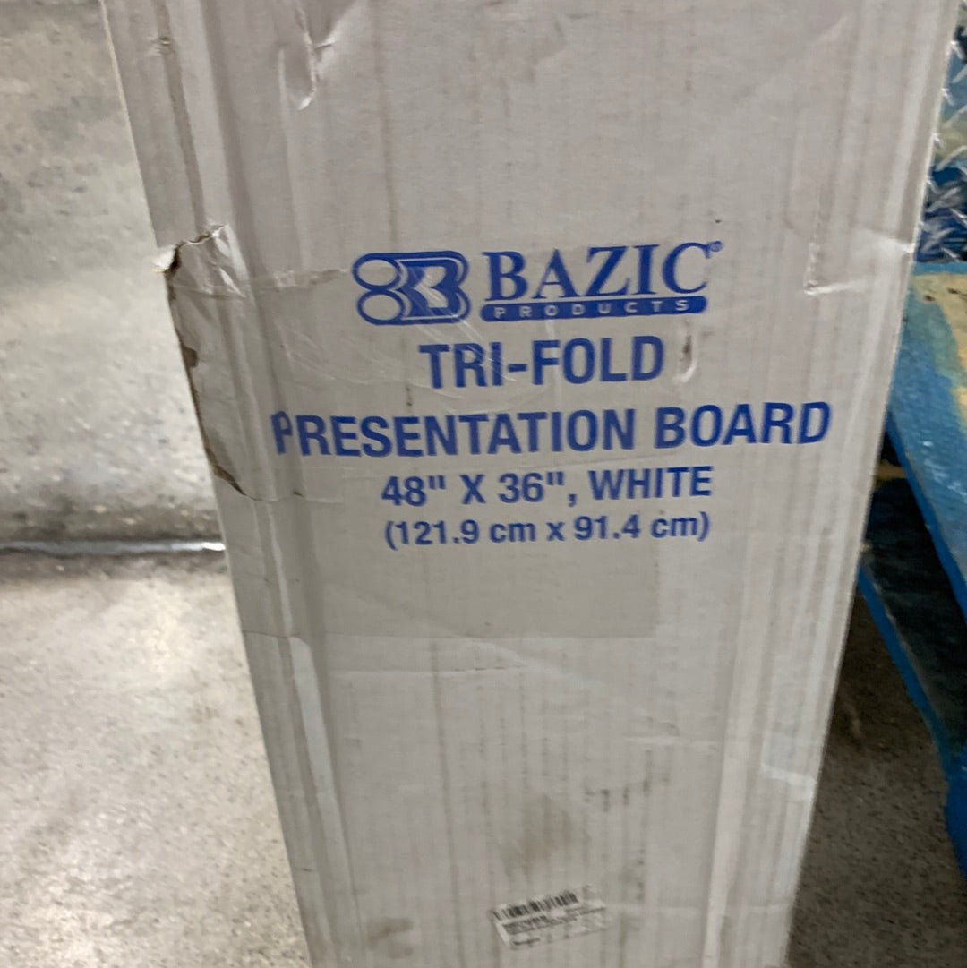 BAZIC 36" X 48" White Tri-Fold Corrugated Presentation Board (Case of 24)