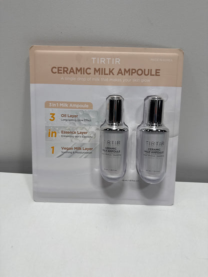 TirTir Ceramic Milk Ampoule, 1.35 Fluid Ounce / 40ml Each (Pack of 2)