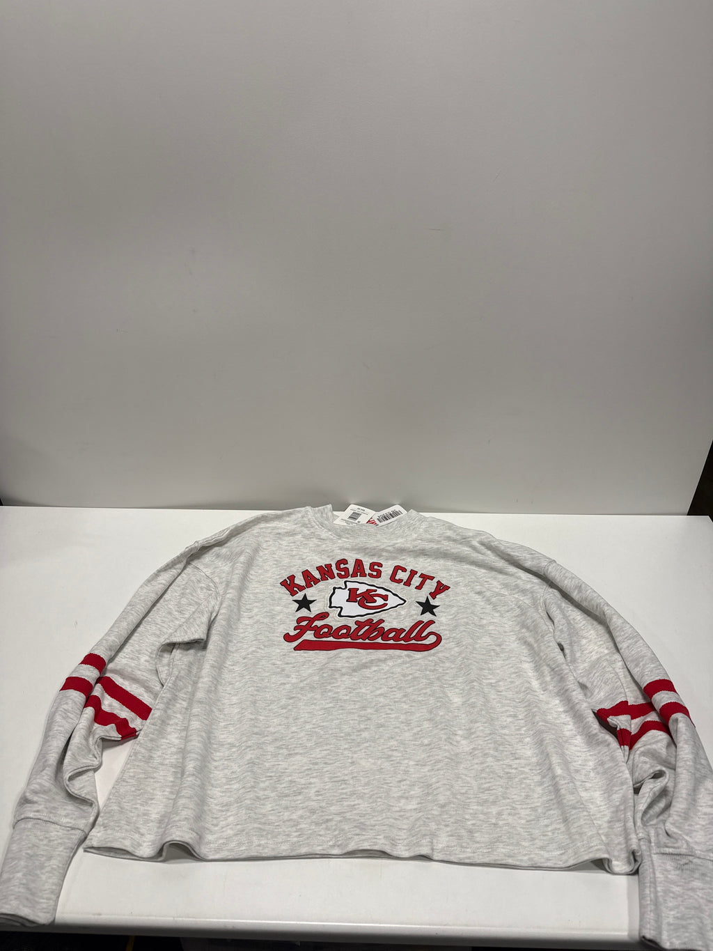 NFL Kansas City Chiefs Women's Oatmeal Heather Crew Neck - XXL
