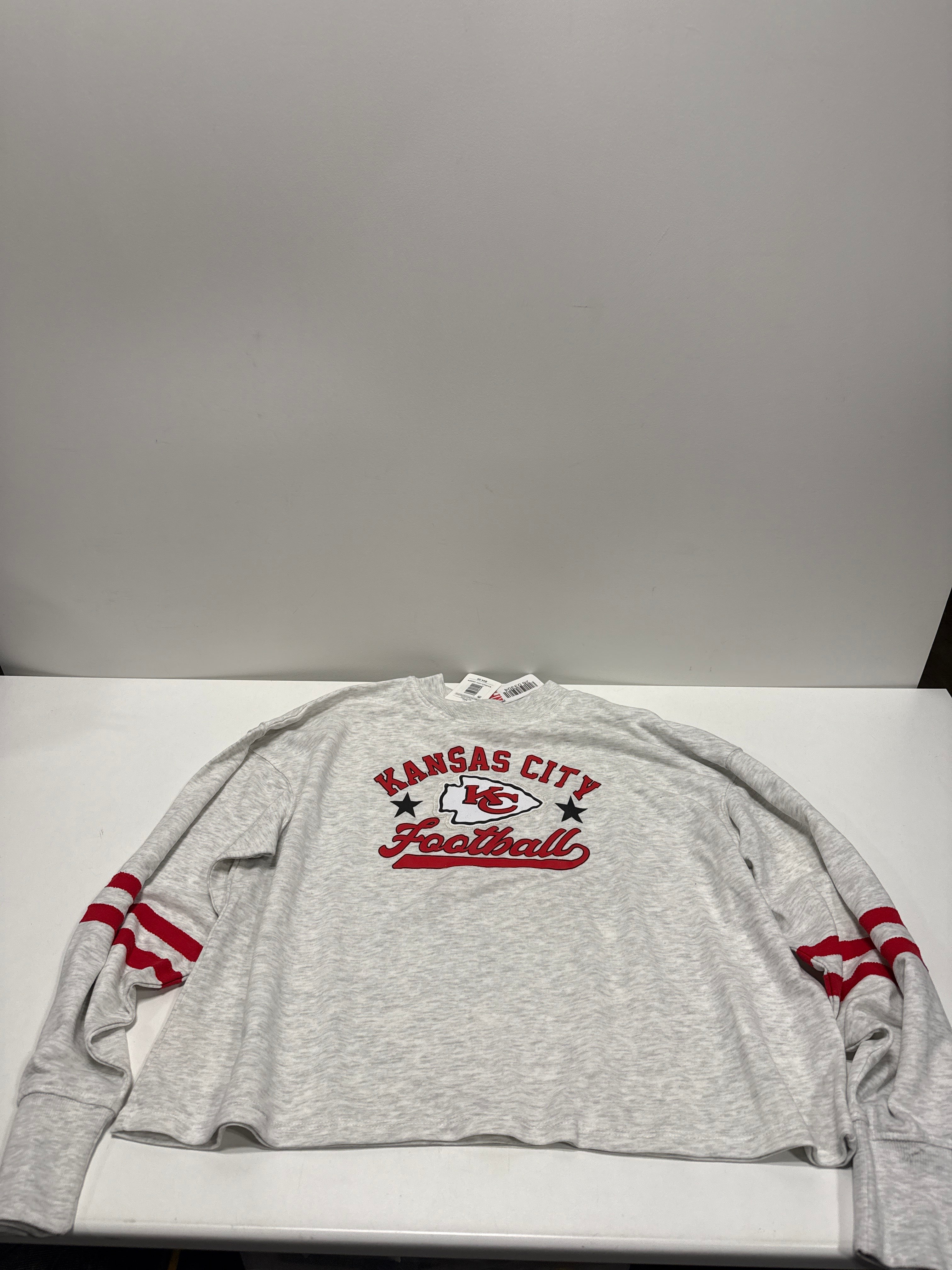 NFL Kansas City Chiefs Women's Oatmeal Heather Crew Neck - XXL