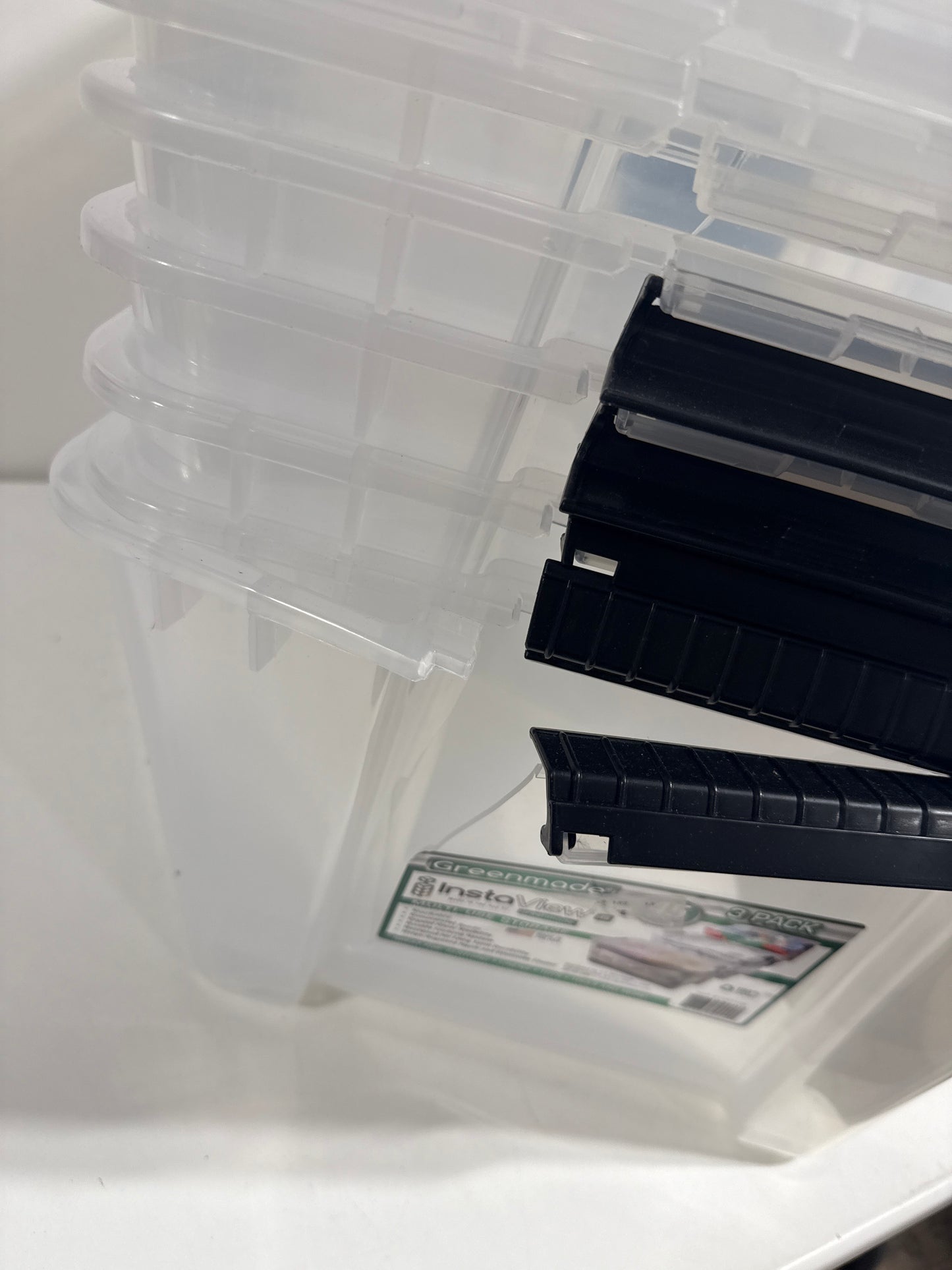 See Desc Greenmade InstaView 45 Multi-Use Storage Bin, 45 Quart, Clear, 6 Ct