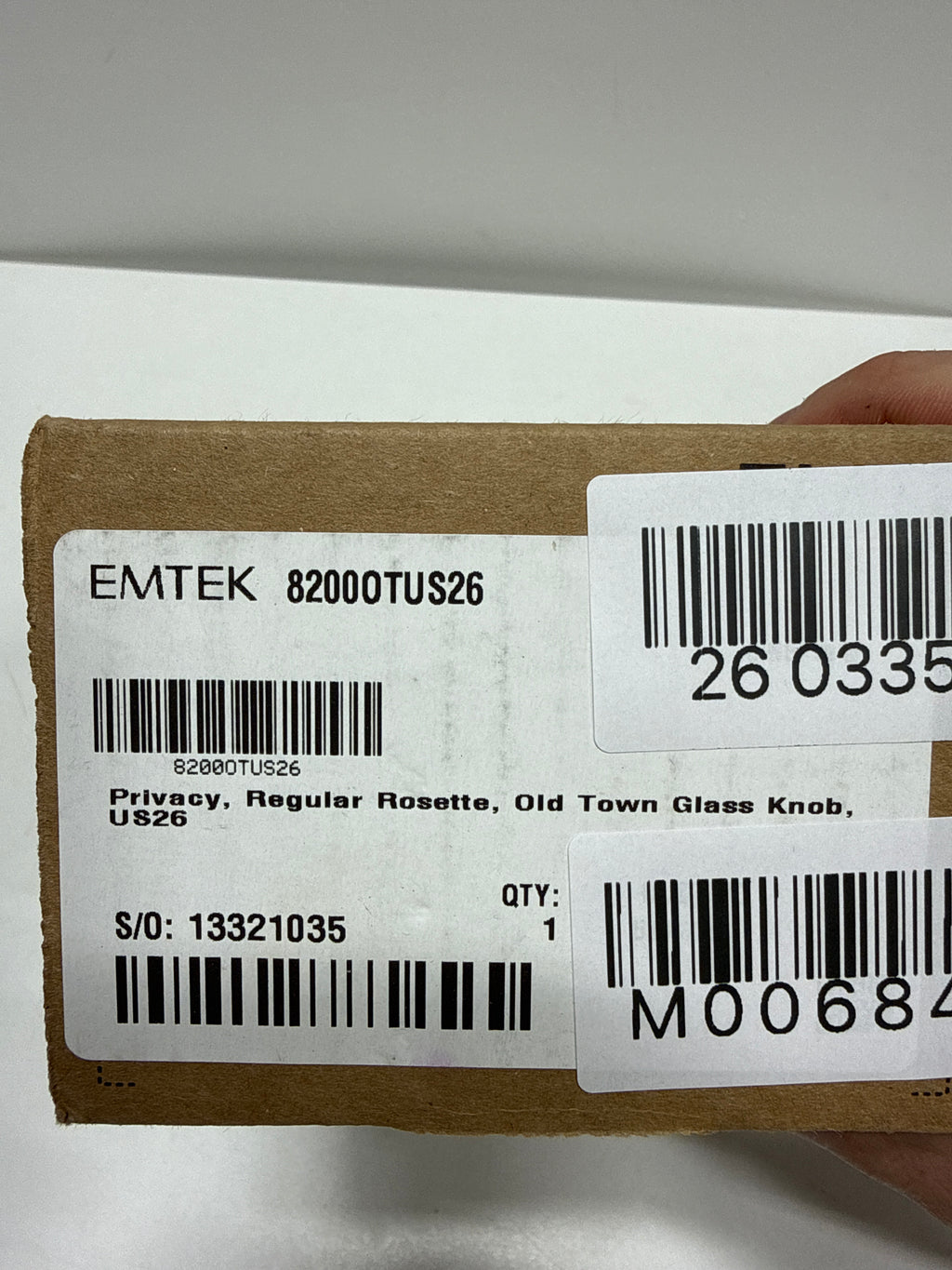 Emtek Old Town Glass Knob with Regular Rosette 8200OTUS26
