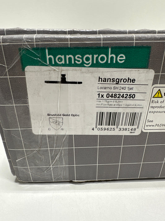 hansgrohe Locarno Showerhead 1-Spray with Easy Clean Nozzles in Brushed Gold Optic, 1.75 GPM Flow Rate, 04824250