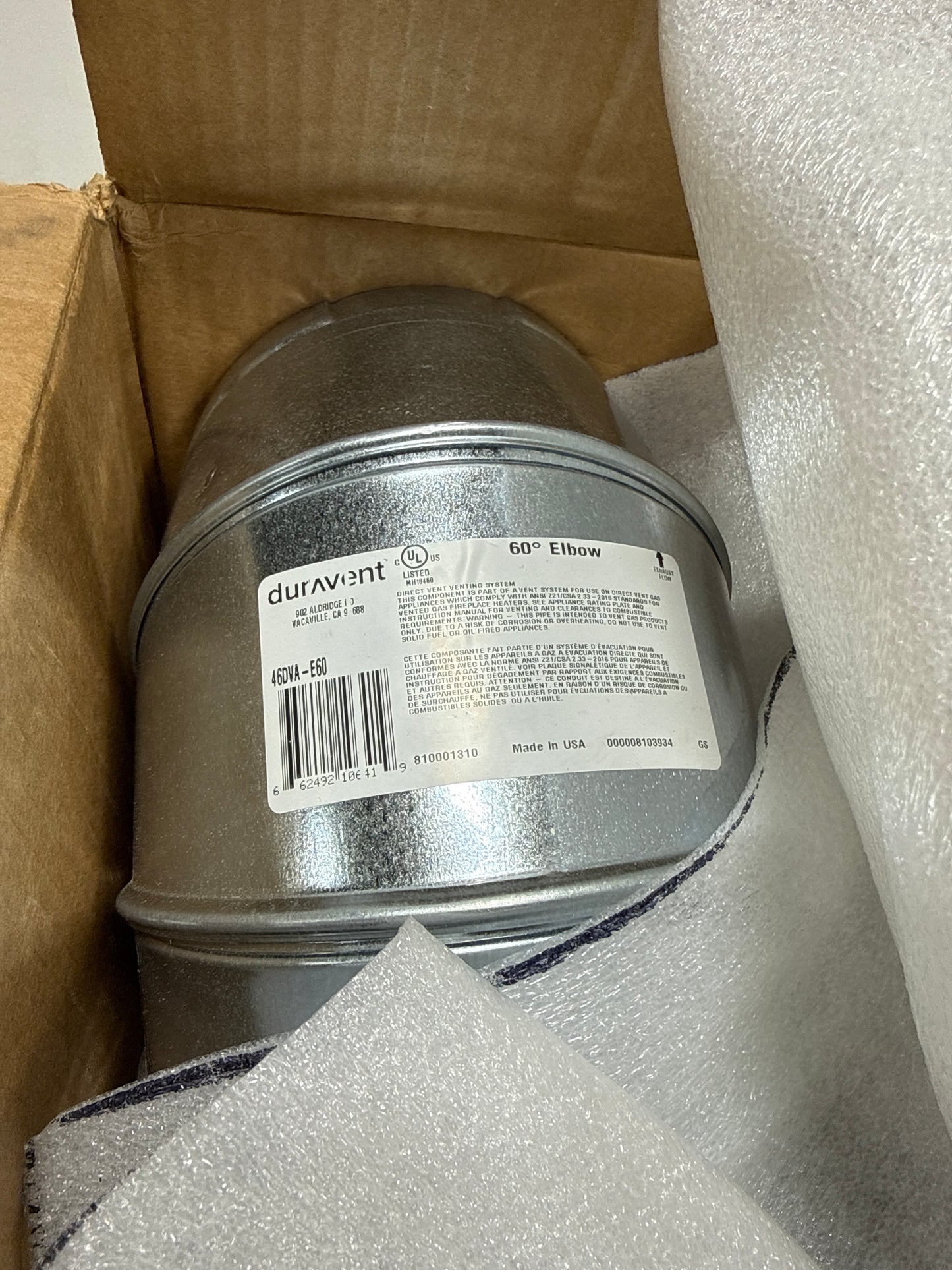 Duravent 46Dva-E60 4 Inner Diameter - Galvanized