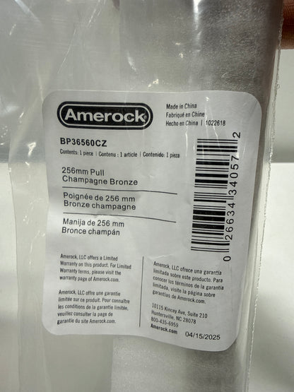 Amerock Bronx 10-1/16 inch (256mm) Center-to-Center Champagne Bronze Cabinet Pull, BP36560CZ