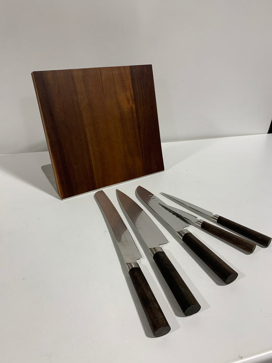 See Desc  Cangshan Sobu Series 6pc Damascus Steel Knife Block Set