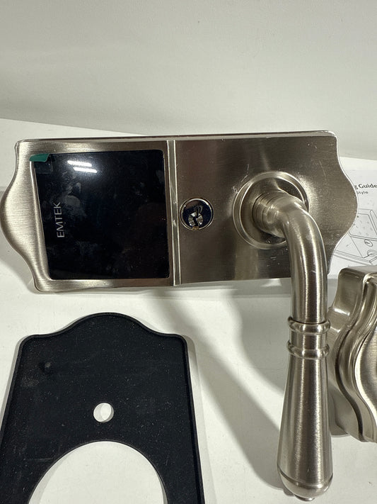 Used Emtek E4202US15 Satin Nickel EMTouch Classic Keypad Style Leverset with Storeroom/Gate Function