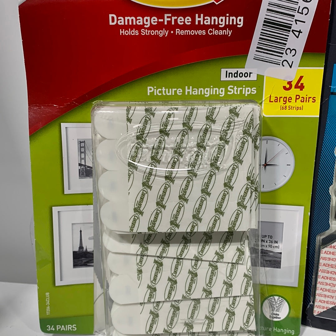 Command Indoor Picture Hanging Strips 32 Large Pairs, 64 Total Strips