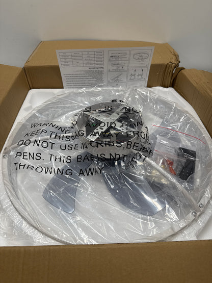 Sunpez 20in. W Integrated LED Ceiling Fan with Light Flush Mount, Dimmable/6 Speeds/Timer/Reversible/Memory (Blade and Crystal)