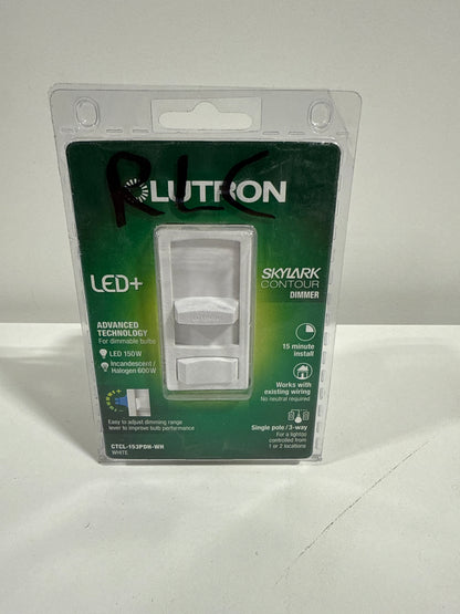 Skylark Contour LED+ Dimmer Switch for LED and Incandescent Bulbs, 150-Watt/Single-Pole or 3-Way, White (CTCL-153PDH-WH)