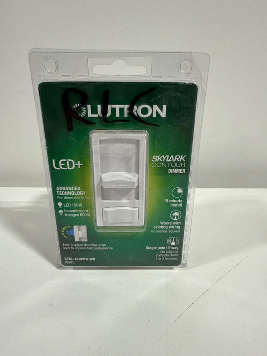 Skylark Contour LED+ Dimmer Switch for LED and Incandescent Bulbs, 150-Watt/Single-Pole or 3-Way, White (CTCL-153PDH-WH)