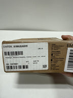EMTEK Square Rosette Passage Set with Matching Finish Helios Lever - Choice of Left/Right Handing and 7 Finishes - 5110HLOLHUS19 - Left Handed (LH) - Flat Black (US19)