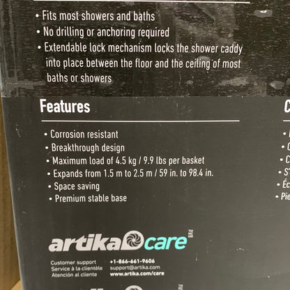artika Azzuro Shower Caddy Adjustable Height