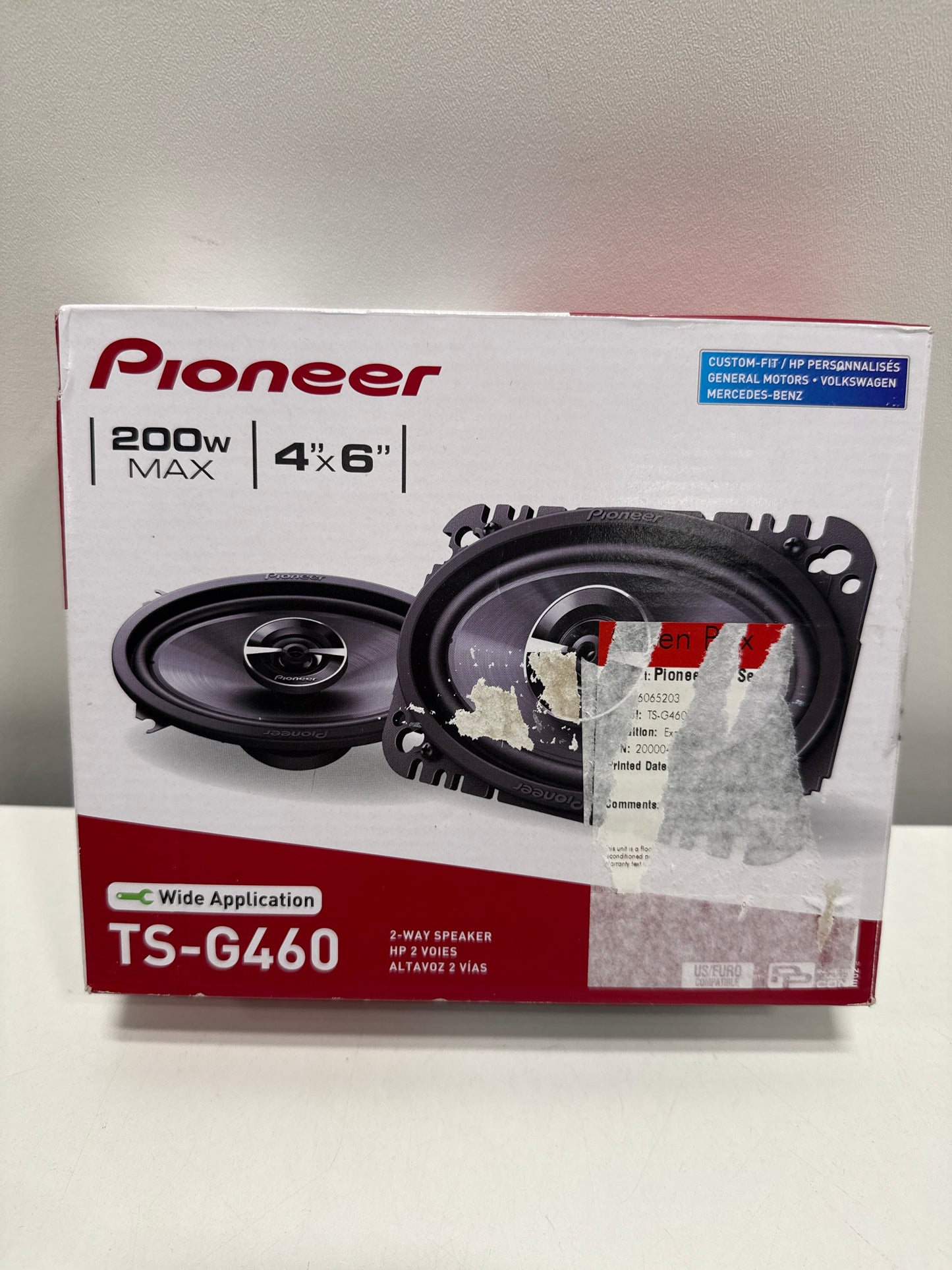 Pioneer TS-G460 G-Series 4" x 6" 2-Way Car Speakers with IMPP Composite Cones (Pair) - Dark Gray