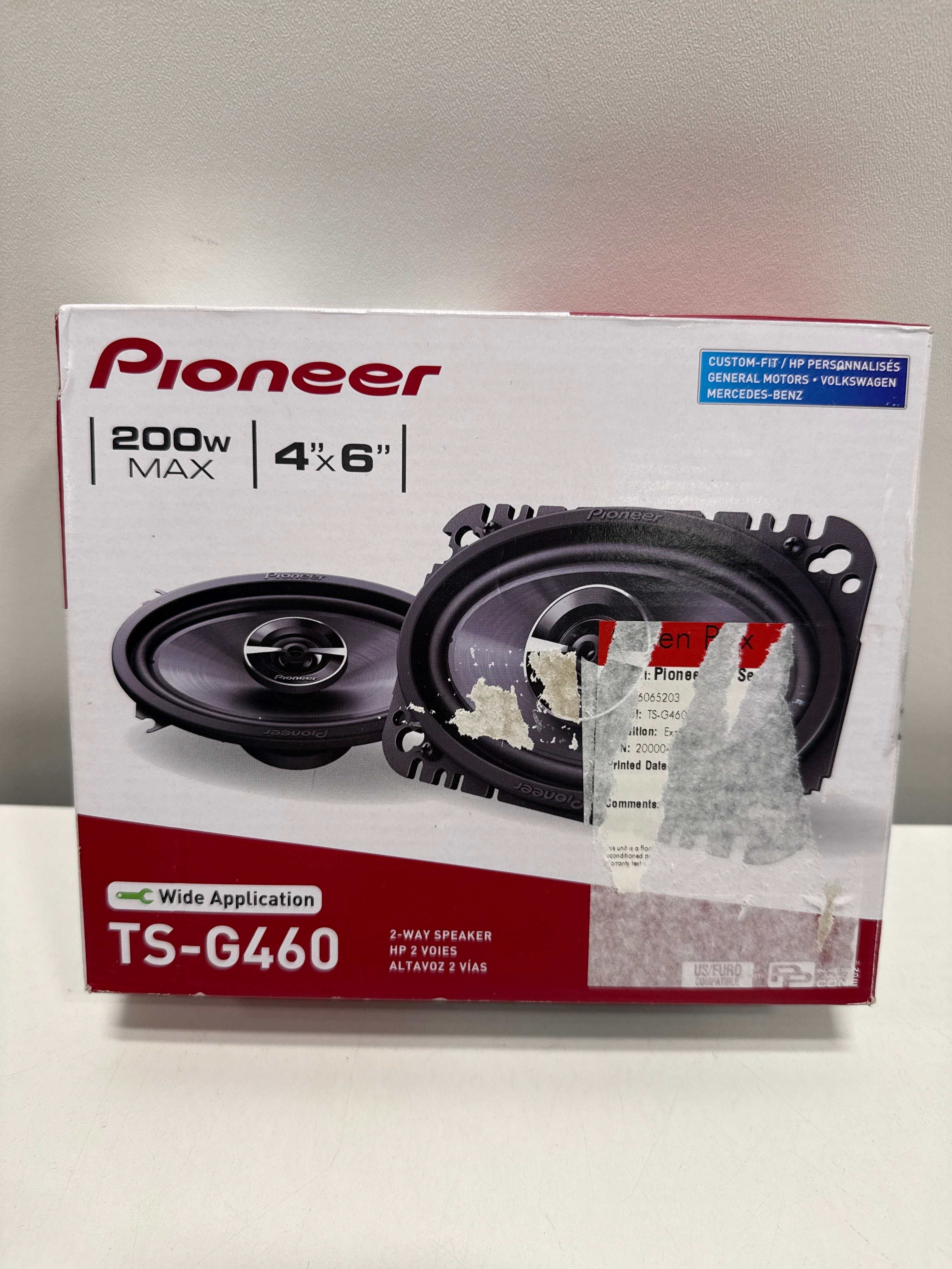Pioneer TS-G460 G-Series 4" x 6" 2-Way Car Speakers with IMPP Composite Cones (Pair) - Dark Gray