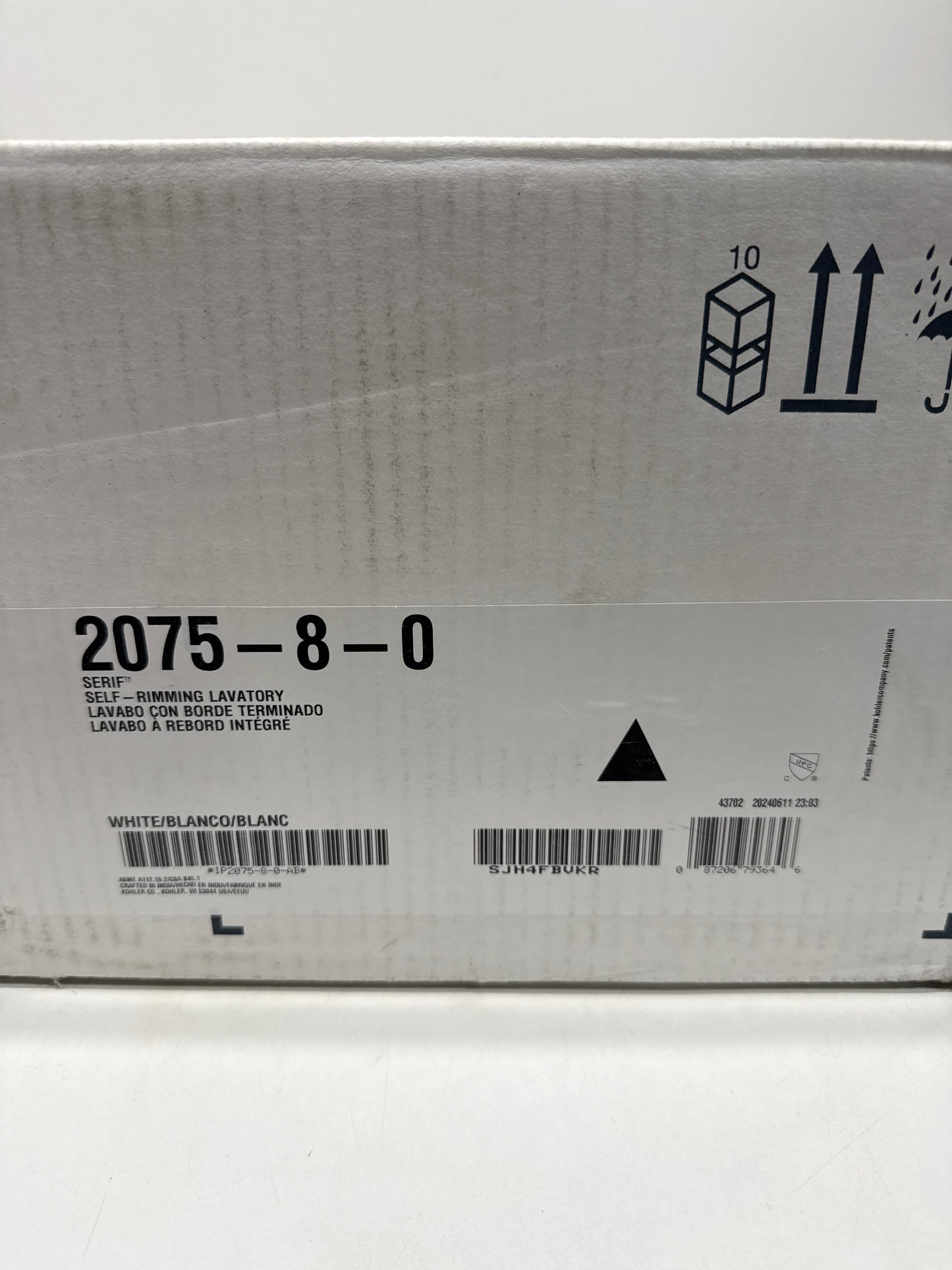 KOHLER Serif® Drop-in bathroom sink with 8" widespread faucet holes