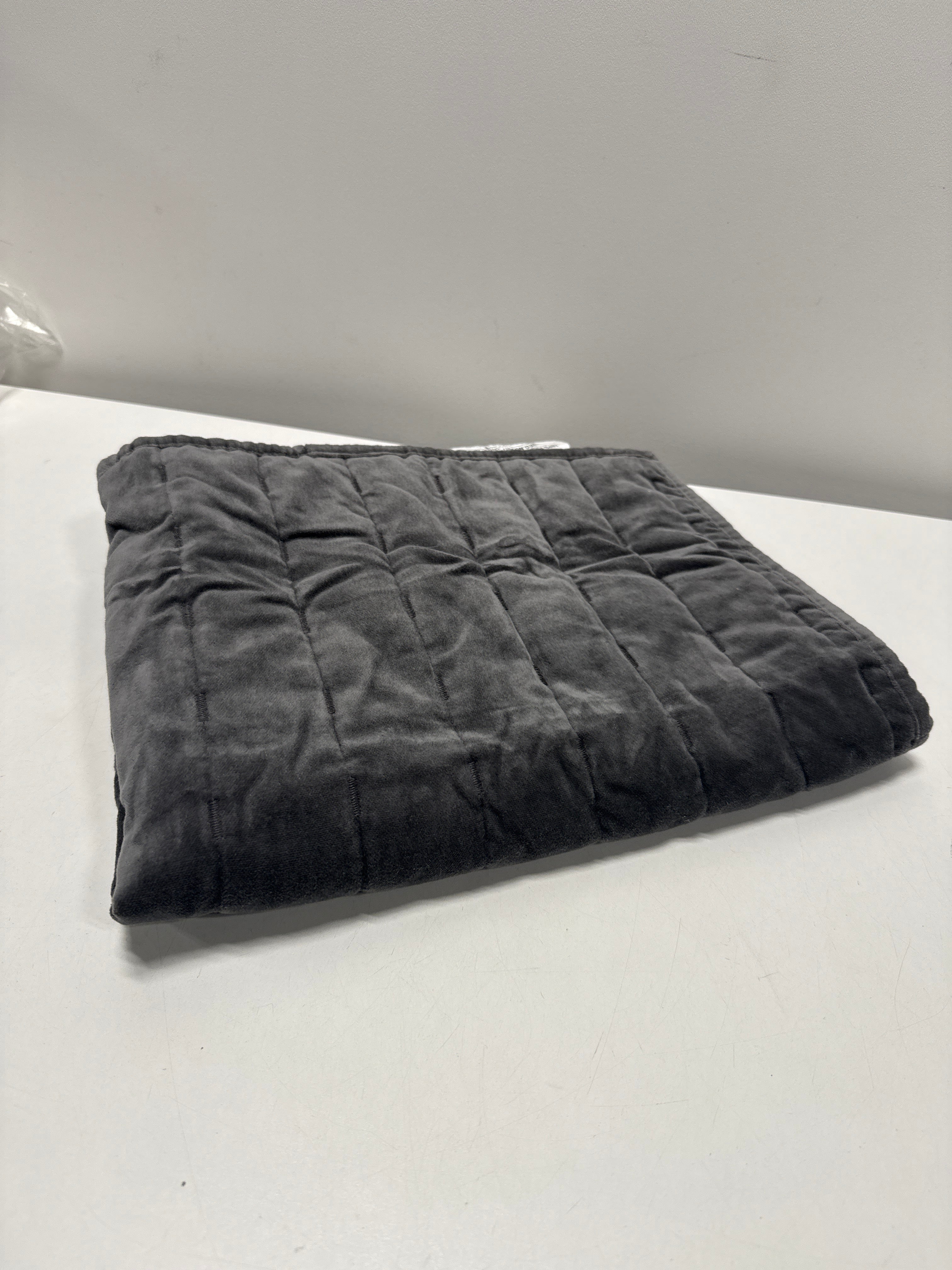 Standard Channel Stitch Velvet Quilt Sham Charcoal - Threshold™: Cotton Backing OEKO-TEX Certified No Flange - *Bedding