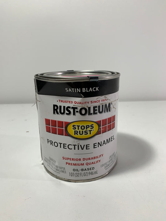 Rust-Oleum Stops Rust Satin Black Oil-Based Industrial Enamel Paint Quart, 32 Fl Oz (Pack of 1)