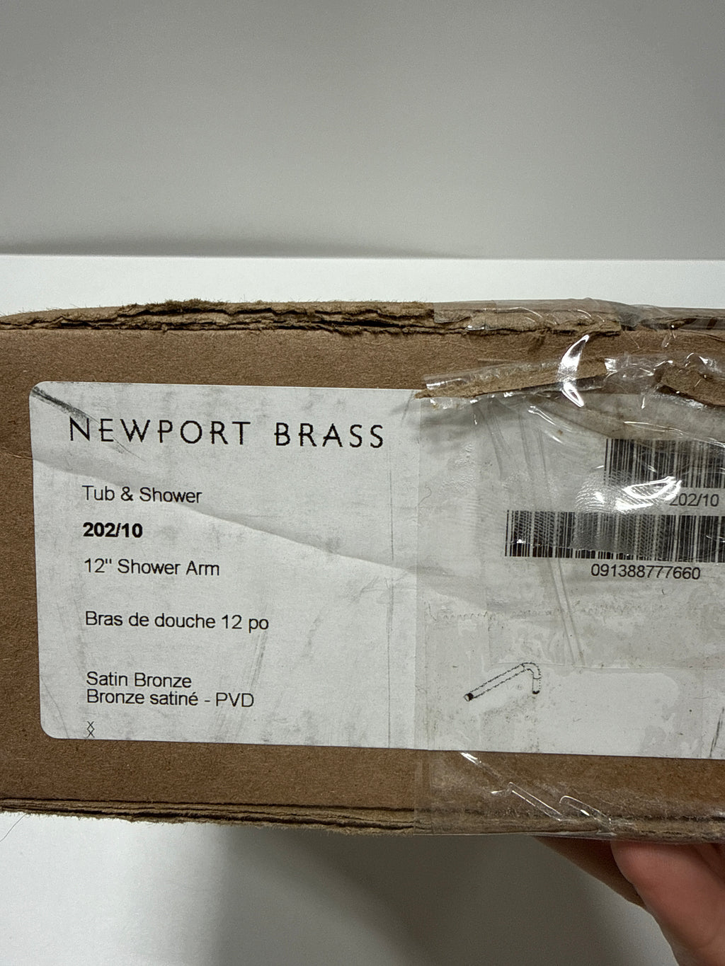 Newport Brass 202 Tub and Shower 12" Wall Mounted Shower Arm Satin Bronze (PVD)