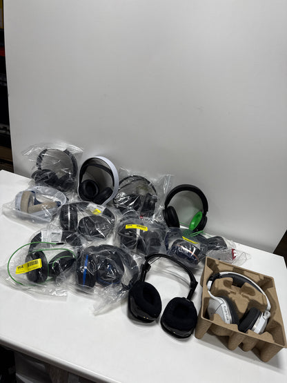Used/For Parts 12 Gaming Headset Lot Logitech, Steelcase and more