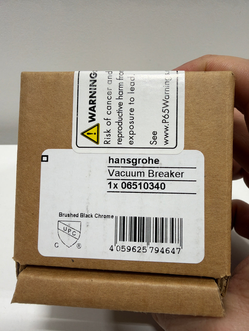 Hansgrohe 06510 ShowerPower Vacuum Breaker External for Handshower Hoses Brushed Black Chrome Valves Vacuum Breakers