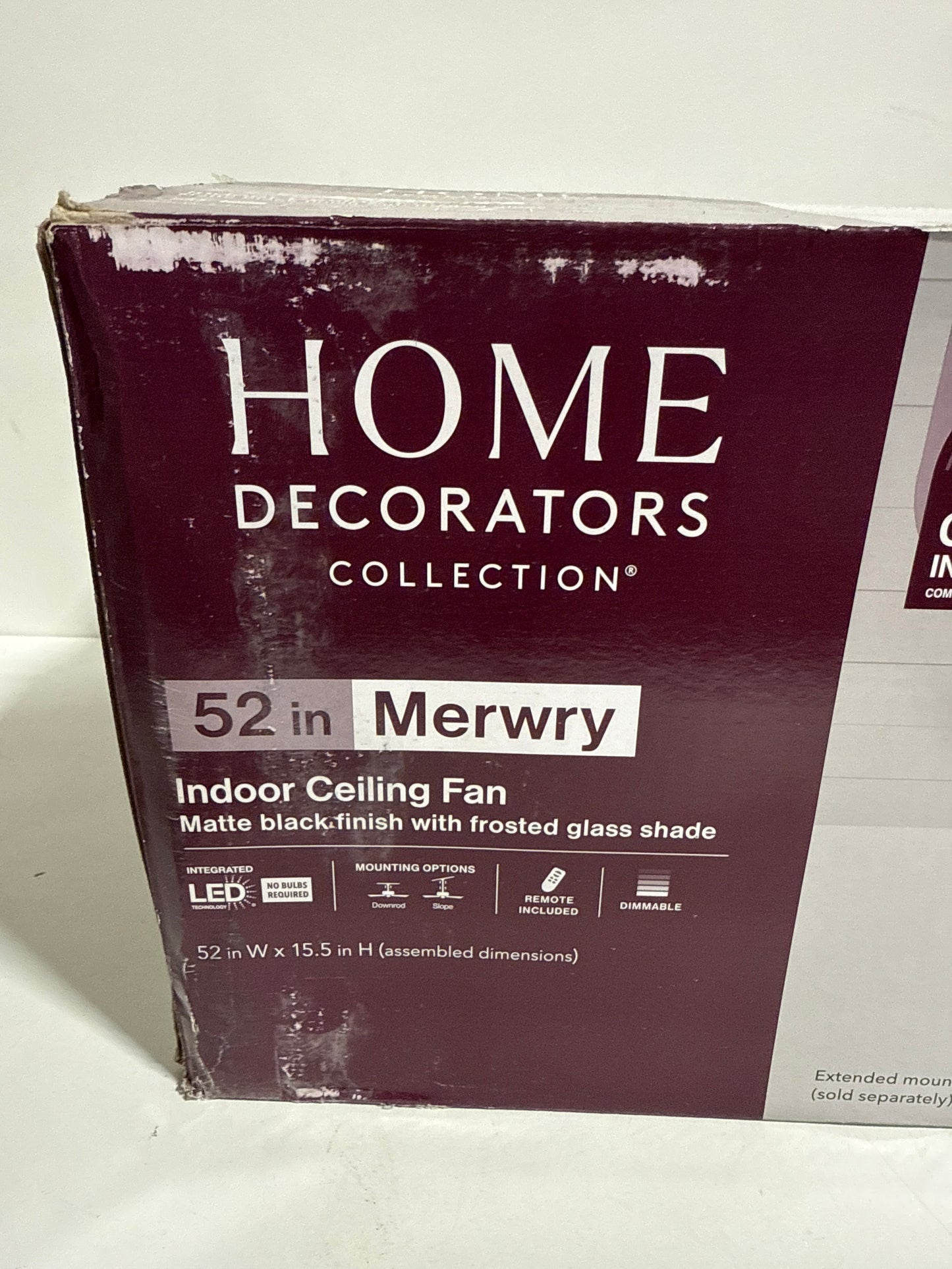 Merwry 52 in. Integrated LED Indoor Matte Black Ceiling Fan with Light Kit and Remote Control