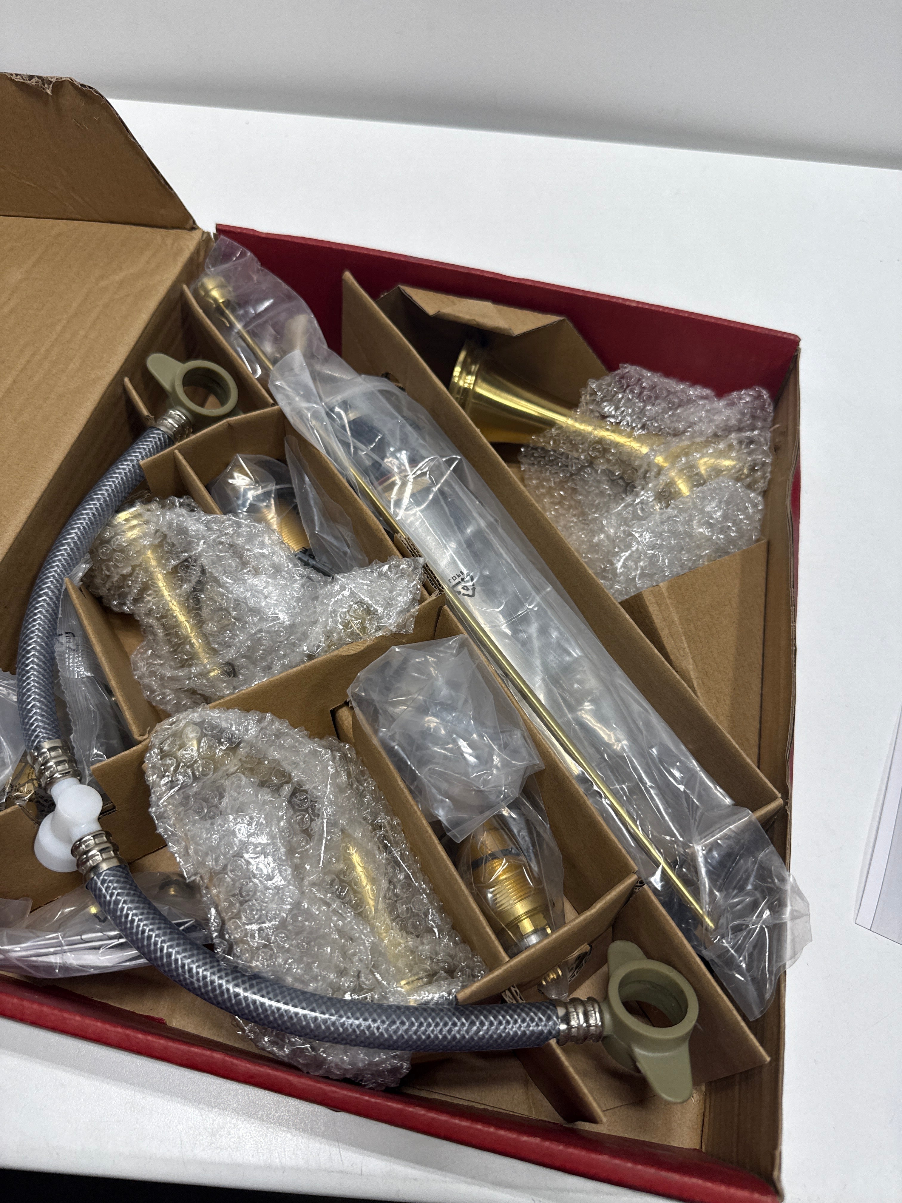 Pfister, LG49-TB0BG, Tisbury 1.2 GPM Widespread Bathroom Faucet - Pop-Up Drain Included, Brushed Gold
