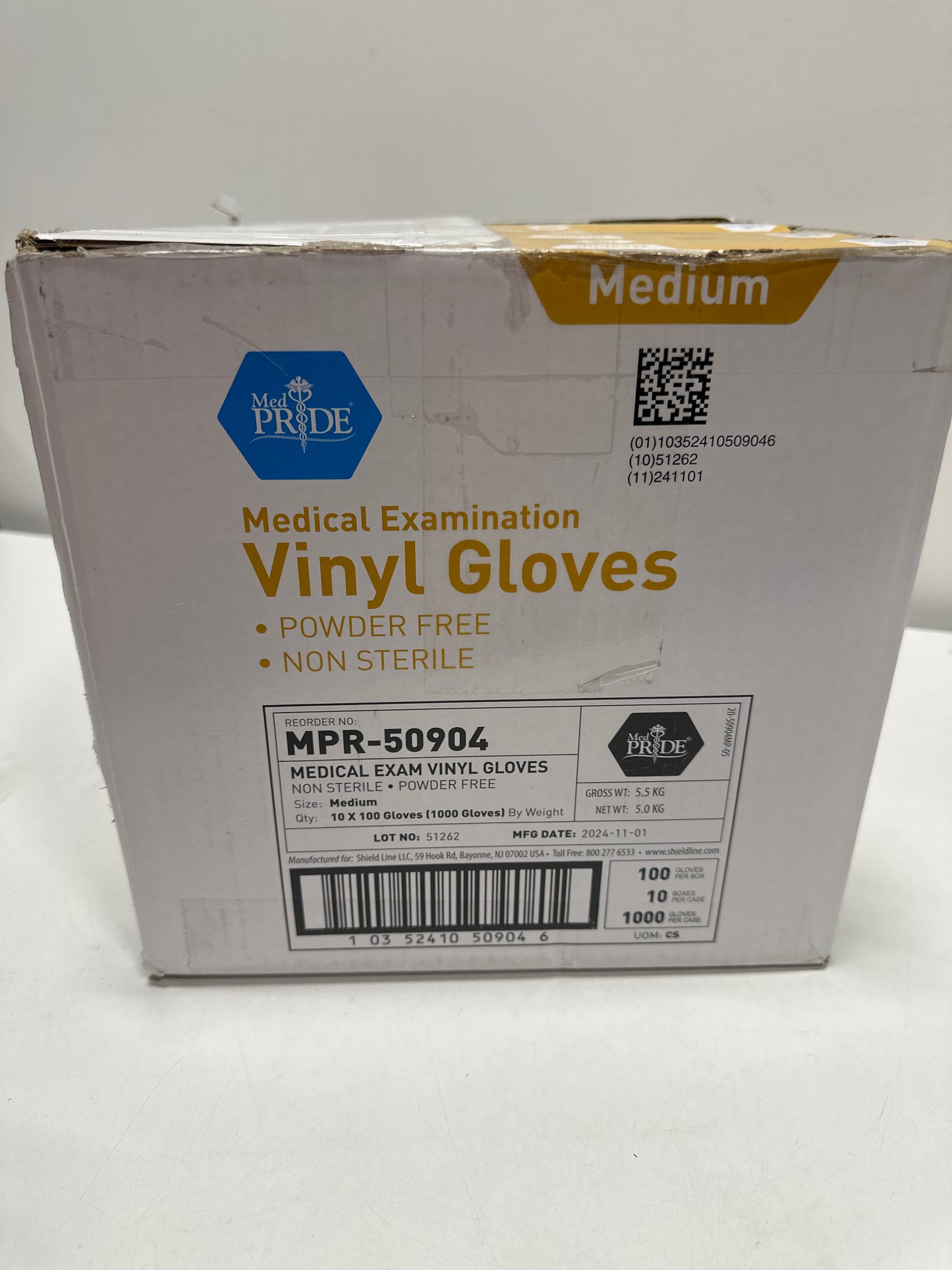 MED PRIDE Clear Vinyl Exam Gloves Medium 1000 Count Latex-Free Ultra Strong Disposable Powder-Free Plastic Gloves for Healthcare and Food Service Us