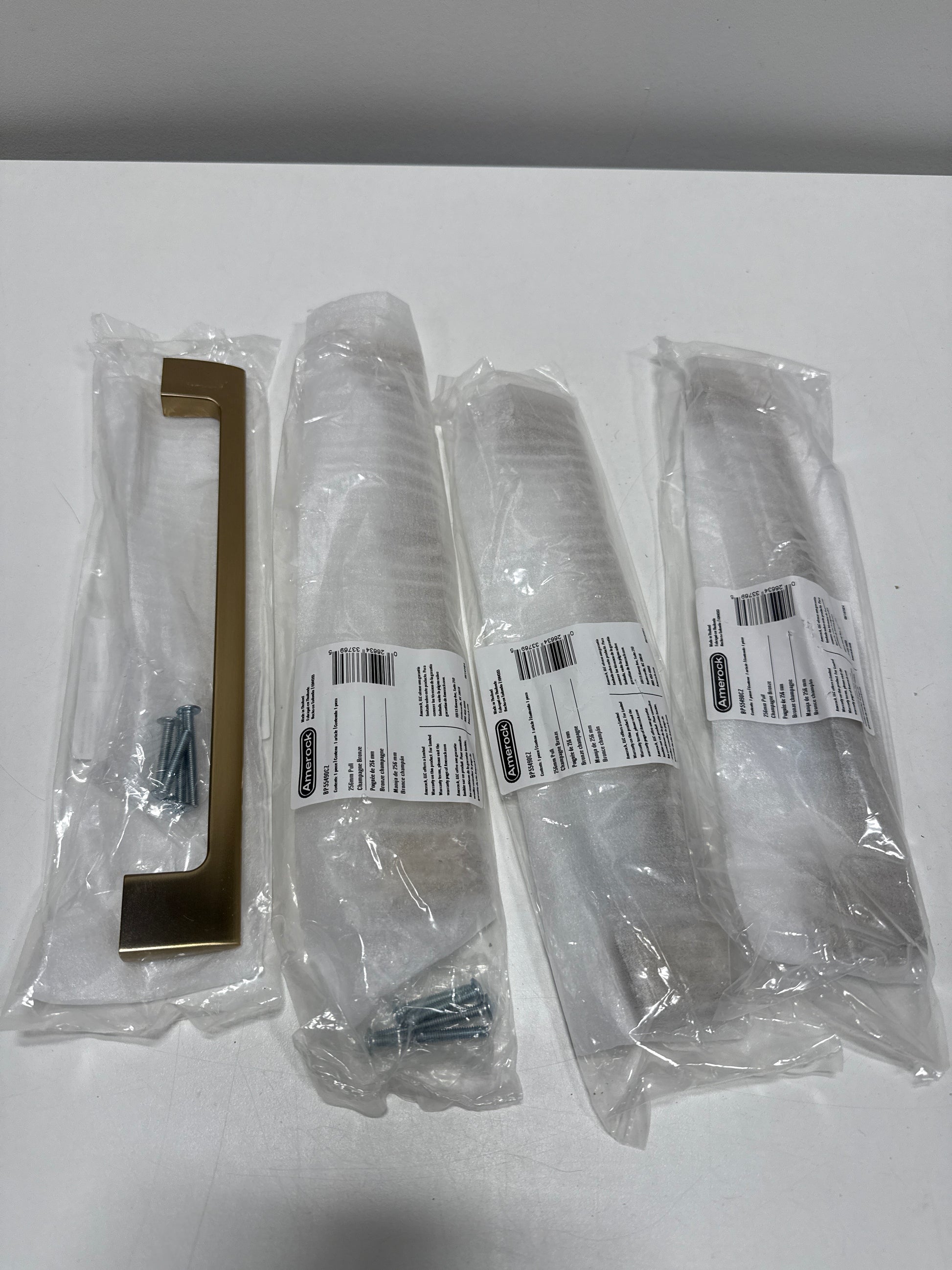 4 x Riva 10-1/16 in. (256mm) Center-to-Center Champagne Bronze Bar Cabinet Pull - *Tools Hardware & Misc