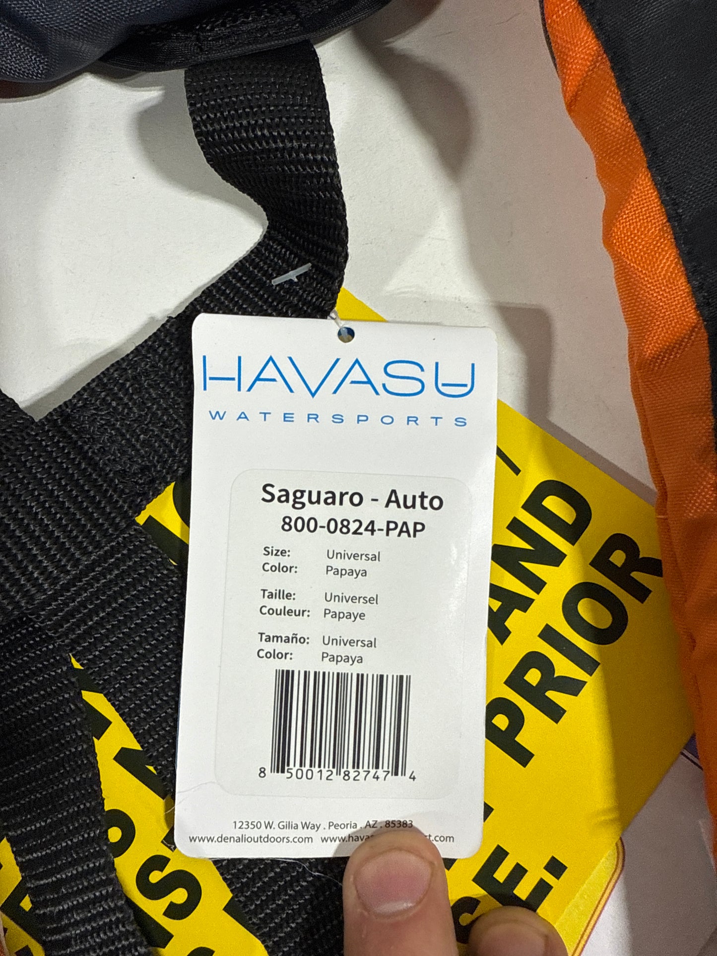 Saguaro 24 Gram Inflatable PFD – Automatic (Papaya/Black)