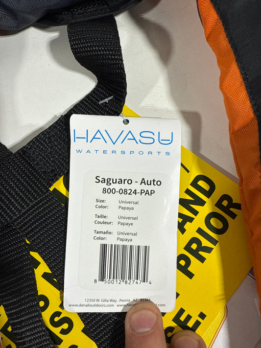 Saguaro 24 Gram Inflatable PFD – Automatic (Papaya/Black)