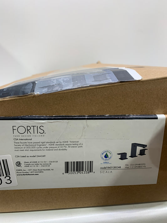 Fortis 842120C Scala 1.2 GPM Widespread Bathroom Faucet with Pop-up Drain Assembly Matte Black