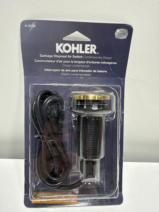 KOHLER 35726-2MB K-35726-2MB Garbage Disposal Air Switch Button, Vibrant Brushed Moderne Brass