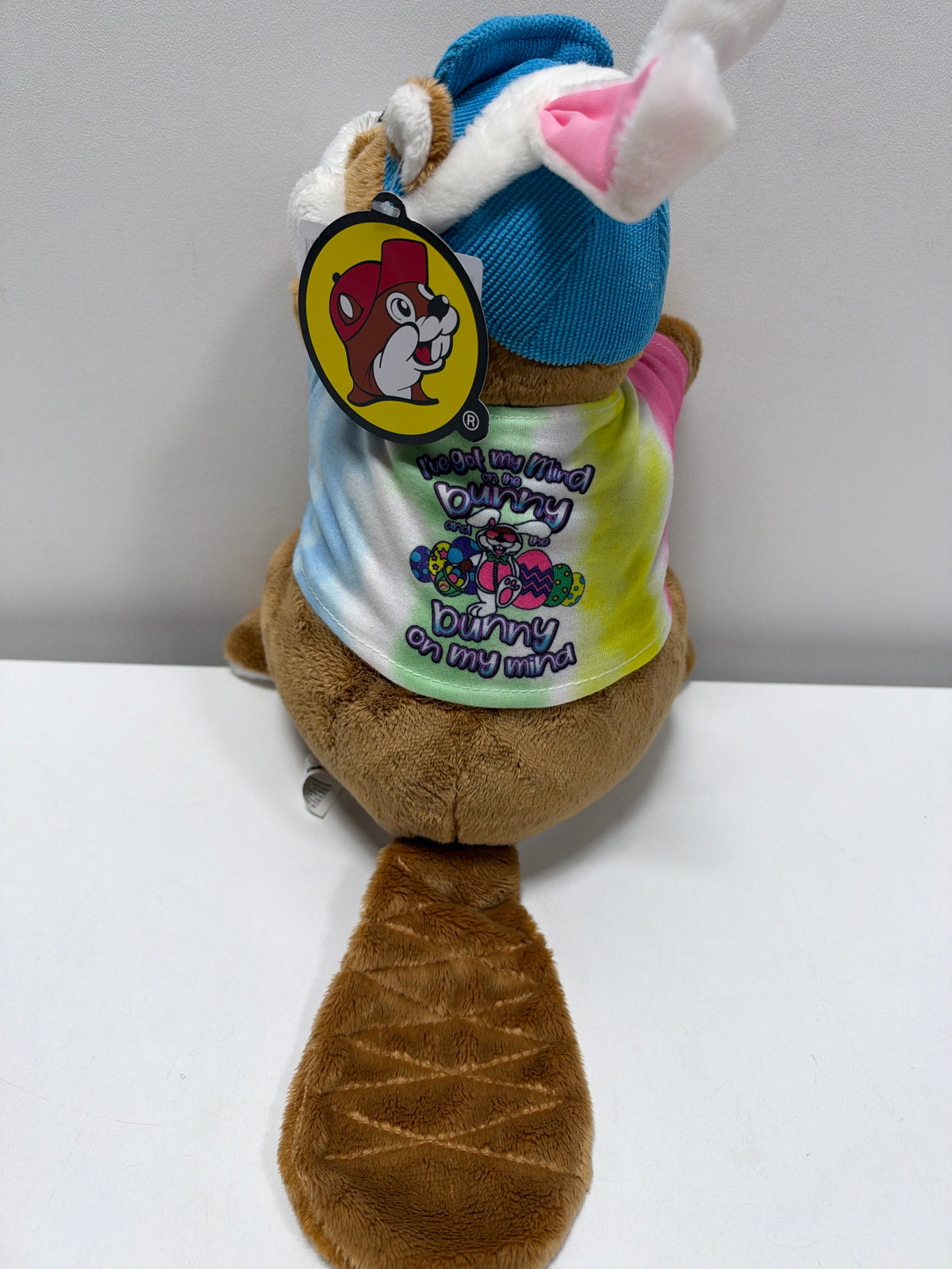 Buc-ee's 2023 Easter Beaver Bunny 12" Plush Tie Dye Rabbit Ears