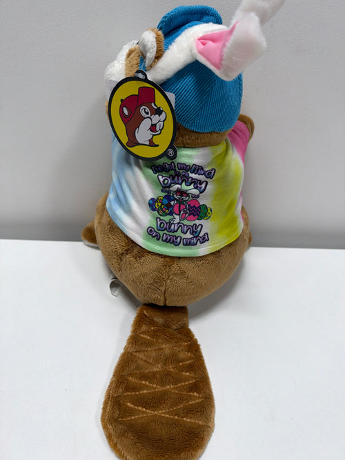 Buc-ee's 2023 Easter Beaver Bunny 12" Plush Tie Dye Rabbit Ears