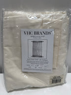 VHC Brands Simple Life Flax Antique White Farmhouse Door Panel Rod Pocket Cotton Linen Blend Solid Color Tie Back(s) Window Curtains