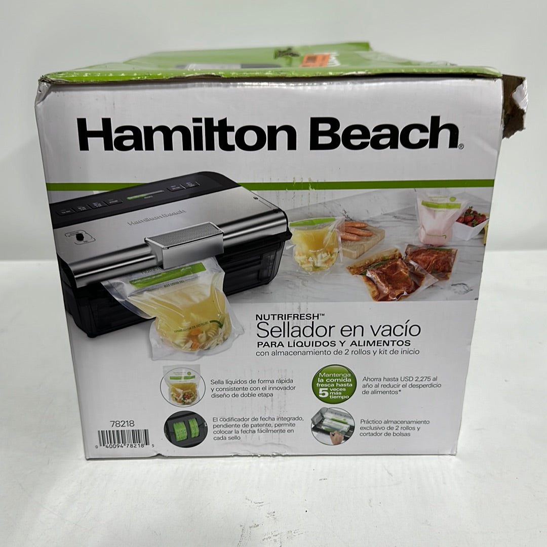 Hamilton Beach NutriFresh Wet & Dry Food Vacuum Sealer with 2Roll S