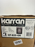 Karran 15-3/4 Inch Drop In Quartz Composite Bar Sink, Single Bowl Prep Sink, Grey Kitchen Island Sink, Top Mount Utility Sink, Heat and Scratch Resistant Quartz Composite QT-825