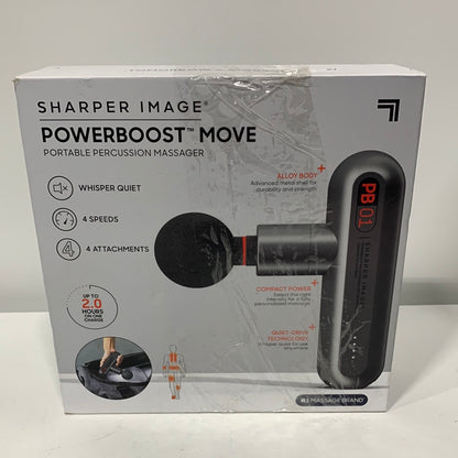 Sharper Image Powerboost Move Portable Percussion Massager, Gunmetal Gray