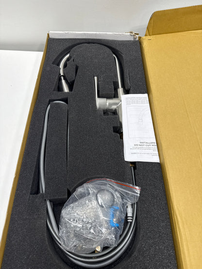 Newport Brass 1500-5103 East Linear 1.8 GPM Single Hole Pull Down Kitchen Faucet Stainless Steel (PVD)