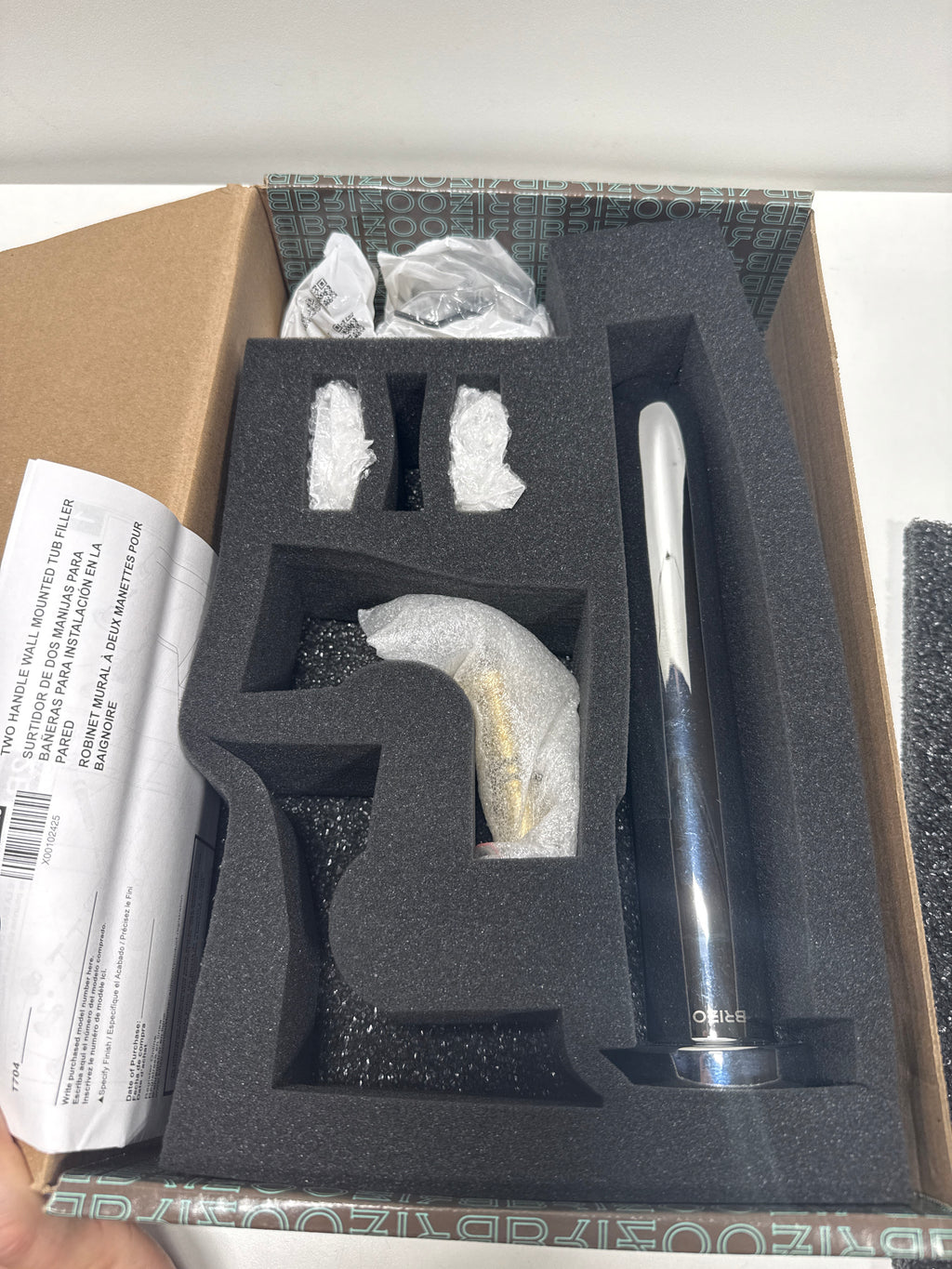 Brizo T70435-PCLHP Litze Wall Mounted Tub Filler - Less Rough in and handles Chrome Faucet Tub Filler