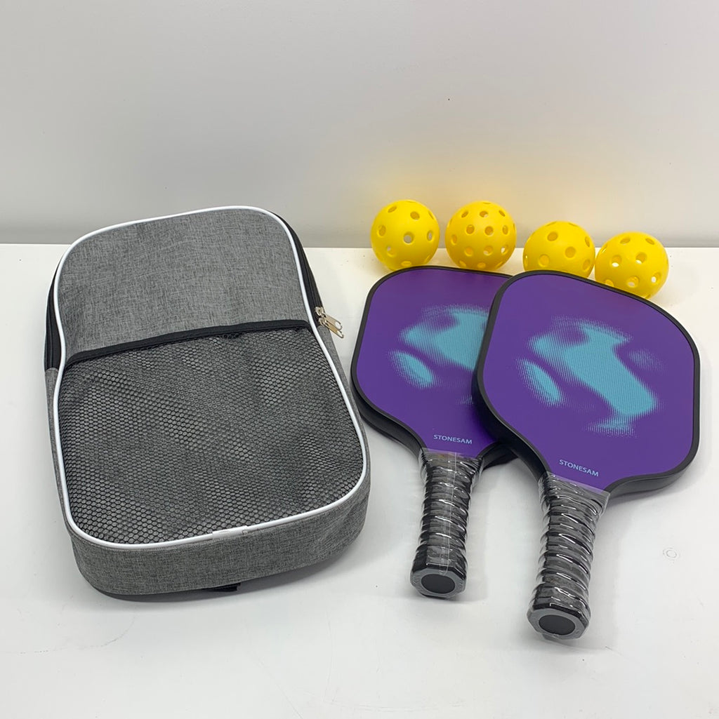 STONESAM Pickleball Paddles Bundle Set of 2 Carton Fiber & Honeycomb Hybrid Control & Power Pickle Ball Racket