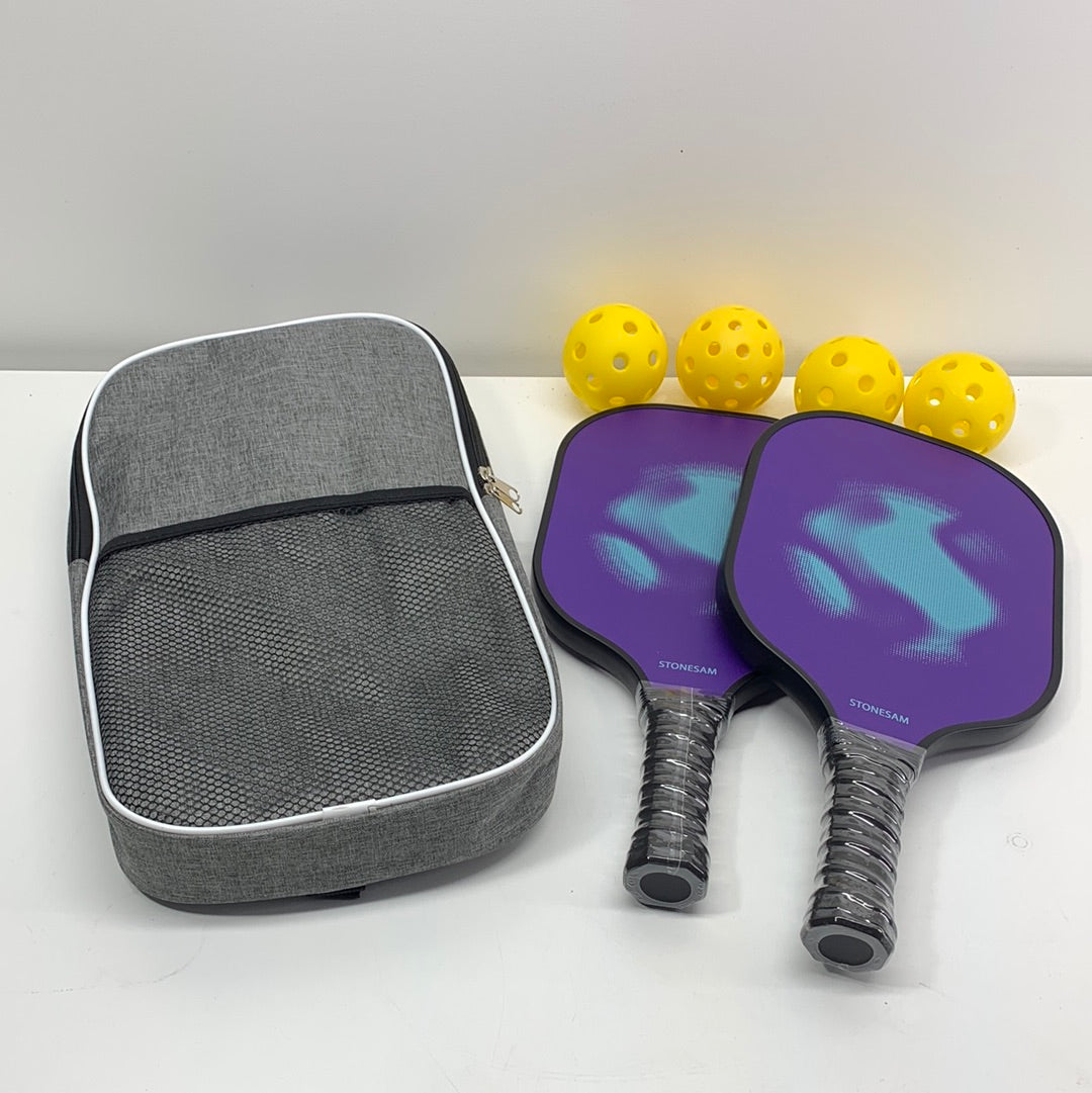 STONESAM Pickleball Paddles Bundle Set of 2 Carton Fiber & Honeycomb Hybrid Control & Power Pickle Ball Racket