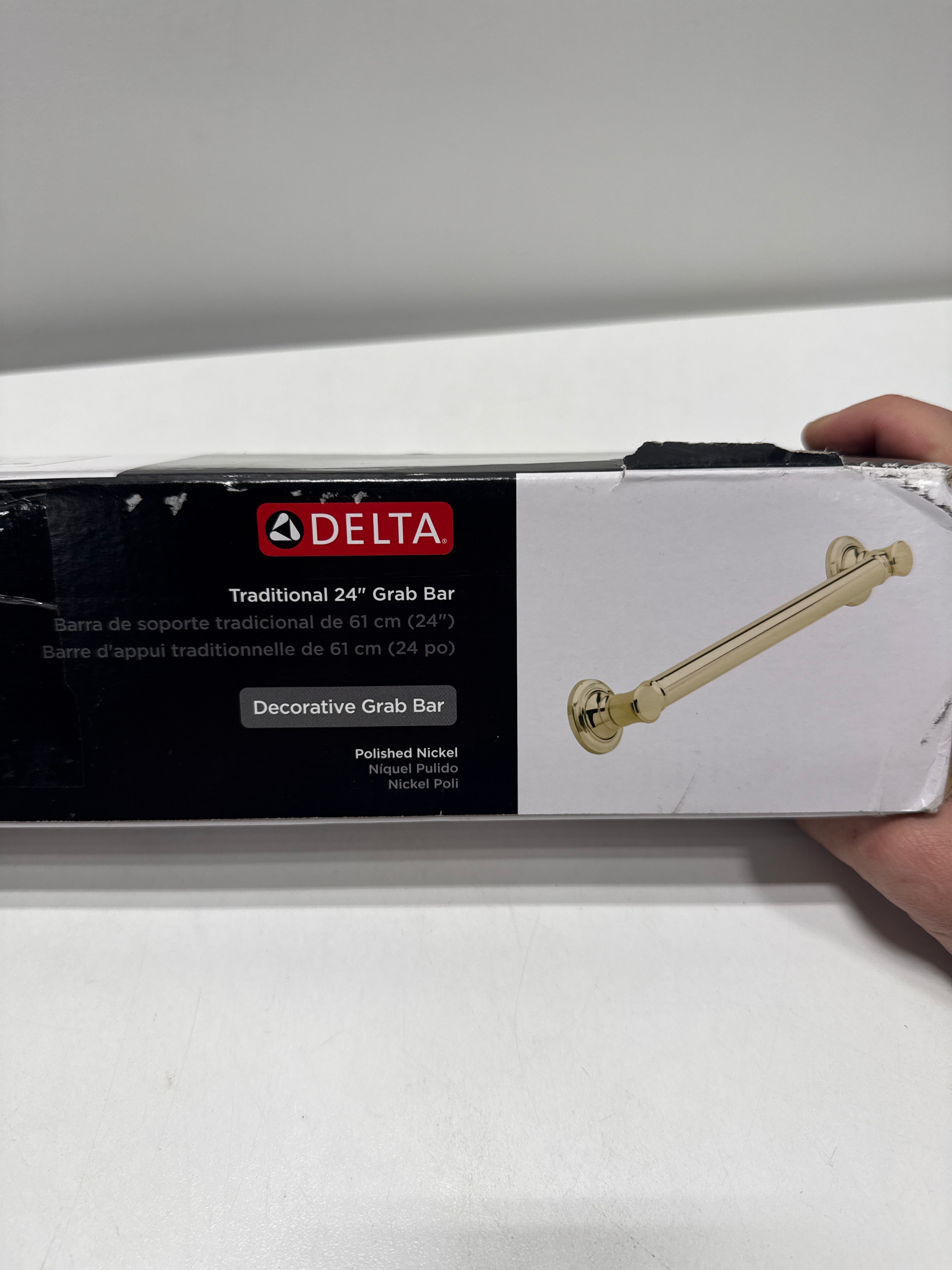 Delta Faucet 41624-PN Traditional Decorative Grab Bar, 24", Polished Nickel