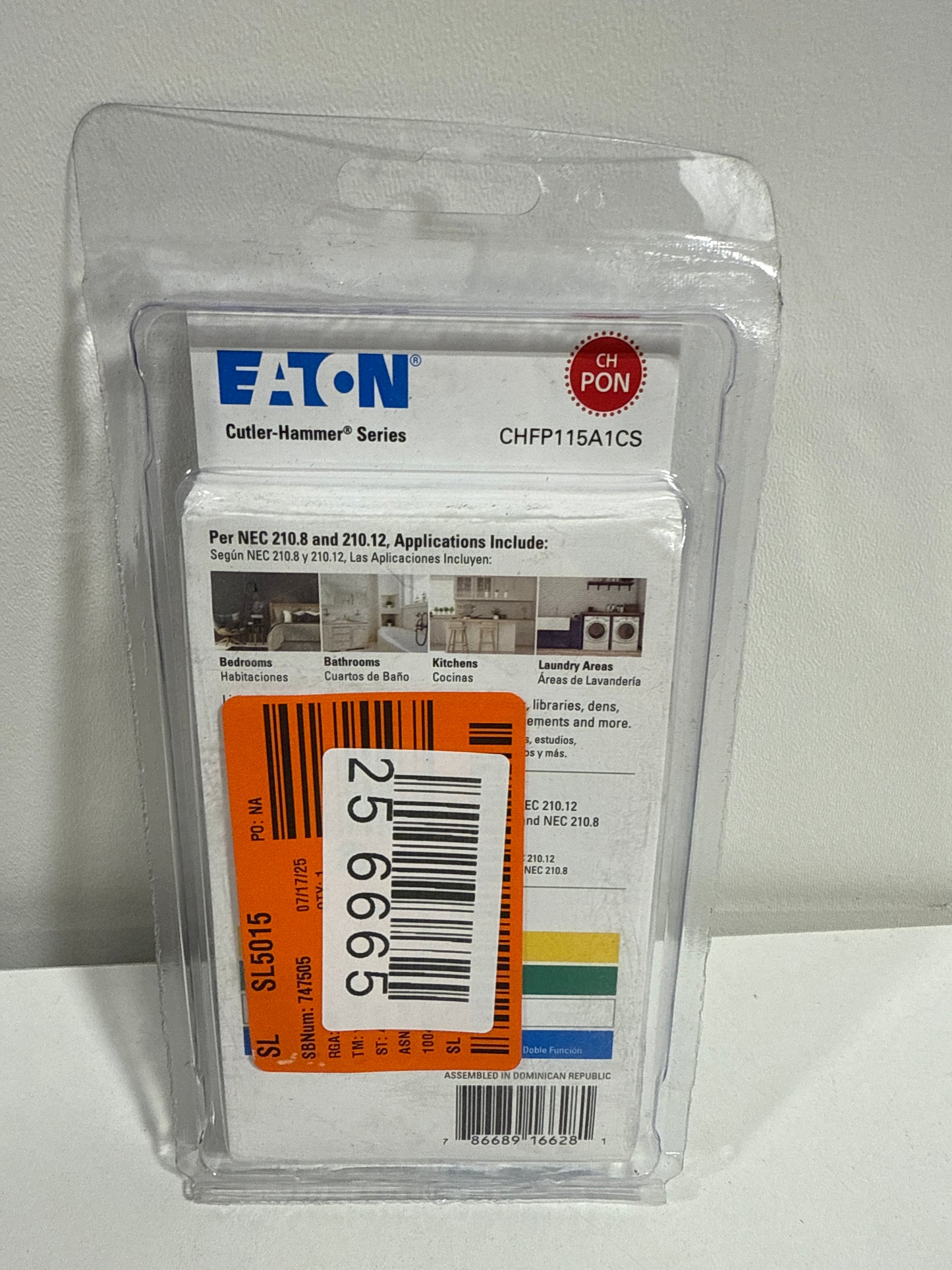 Eaton CH 15 Amp All in One AF/GF Plug-on-Neutral Breaker