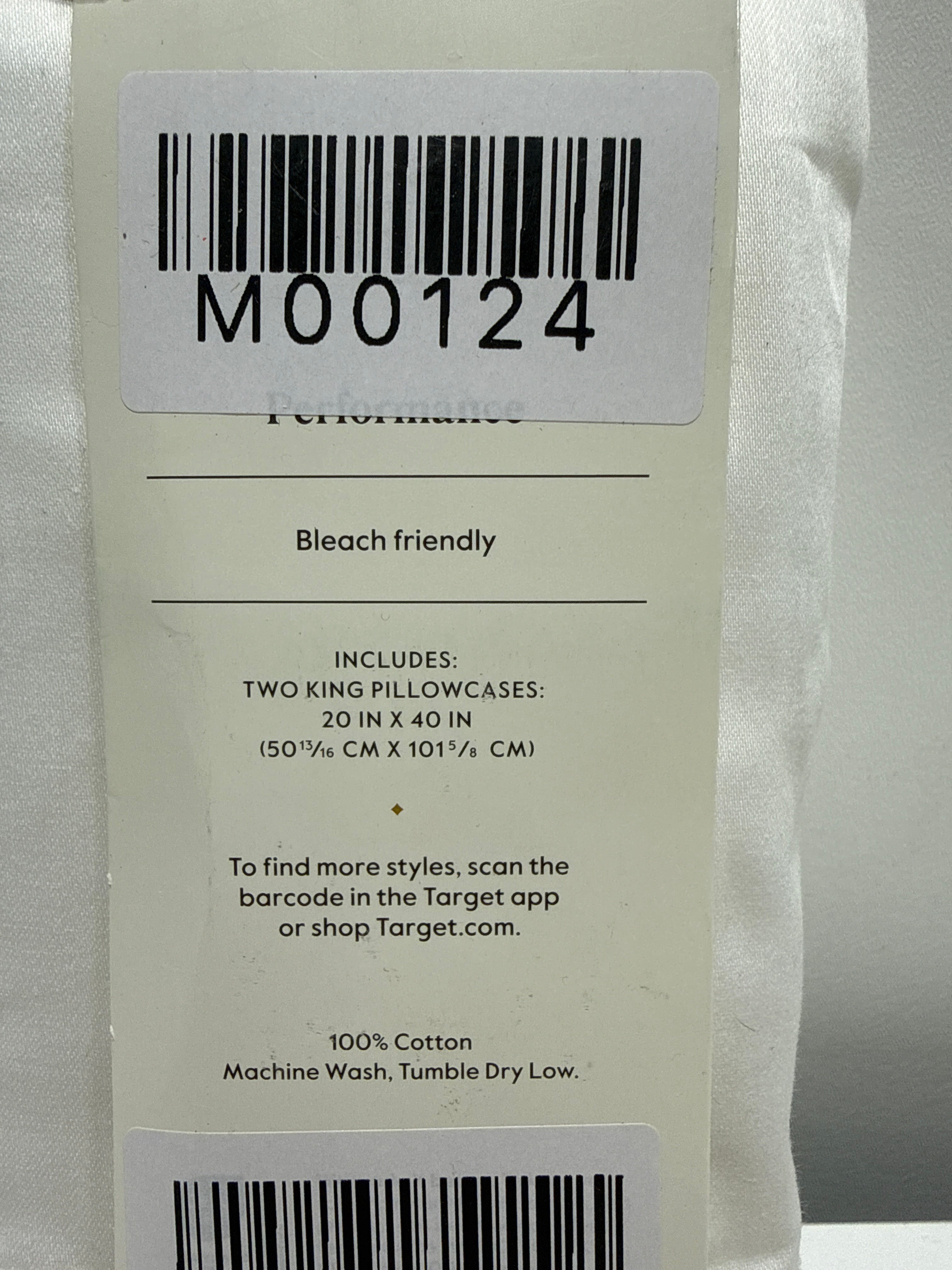 King Solid Performance 400 Thread Count Pillowcase Set White - Threshold™: Cotton Sateen OEKO-TEX Certified Set of 2
